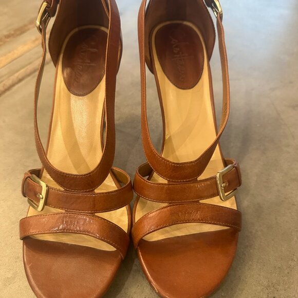 Cole Haan "Nike Air" brown leather sandals with ankle straps. Size 9. - Picture 1 of 7